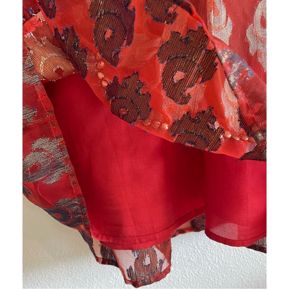 Free People Mini Dress Red Bronze Metallic Sleeveless Dress NWT SZ 4 - Picture 10 of 14